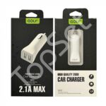 Автомобильная заряднаое устройство/АЗУ GOLF GF-C2 Car charger 2USB 2,1A Белый (АКЦИЯ) (-50%)