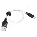 Кабель USB - MicroUSB Hoco X21 Plus (2.4A, силикон, 0.25 м) Белый
