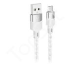 Кабель USB - MicroUSB Hoco X99 (2.4A, прозрачный силикон, термостойкий) Серый