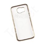 Силиконовый чехол "LP" Samsung Galaxy S6 TPU (прозрачный с золотой хром рамкой)