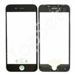 Стекло (переклей) iPhone 8/8G/SE (2020) в сборе с рамкой и OCA пленкой Черное - ОРИГИНАЛ (Mitsubishi)