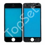 Стекло (переклей) iPhone 5/5G в сборе с рамкой Черное (АКЦИЯ) (-50%)