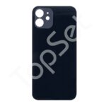 Задняя крышка iPhone 12 (A2403) Черный (стекло, узкий вырез под камеру, логотип)