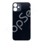 Задняя крышка iPhone 12 mini (A2399) Черный (стекло, монолит, широкий вырез под камеру, логотип) - ПРЕМИУМ