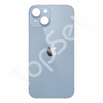 Задняя крышка iPhone 14 Plus/14Plus/14+ Синий (стекло, широкий вырез под камеру, логотип)