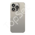 Задняя крышка iPhone 15 Pro в сборе со стеклом камеры Серый (стекло, логотип) - ПРЕМИУМ