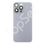 Задняя крышка iPhone 15 Pro Max (A3106) в сборе со стеклом камеры Серый (стекло, монолит, MagSafe, логотип) - ПРЕМИУМ