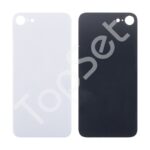 Задняя крышка iPhone 8 Белый (стекло, широкий вырез под камеру, логотип) - ПРЕМИУМ