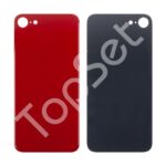 Задняя крышка iPhone 8 Красный (стекло, широкий вырез под камеру, логотип) - ПРЕМИУМ