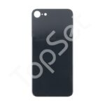 Задняя крышка iPhone SE 2020 Черный (стекло, широкий вырез под камеру, логотип) - ПРЕМИУМ