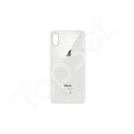 Задняя крышка iPhone X Белый (стекло, широкий вырез под камеру, логотип) - ПРЕМИУМ