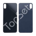 Задняя крышка iPhone Xs Max/XsMax Серый (стекло, широкий вырез под камеру, логотип) - ПРЕМИУМ