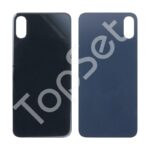 Задняя крышка iPhone Xs Серый (стекло, широкий вырез под камеру, логотип) - ПРЕМИУМ