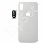 Задняя крышка iPhone Xs (стекло) Серебро (в сборе со стеклом камеры) - ПРЕМИУМ